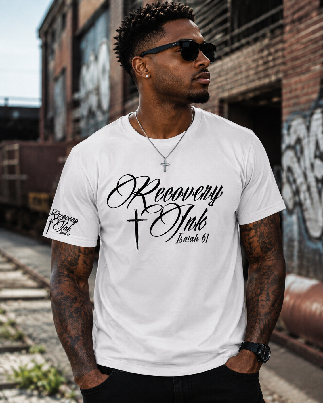 Recovery Ink™ Signature Series Premium Heavyweight T-Shirt – White