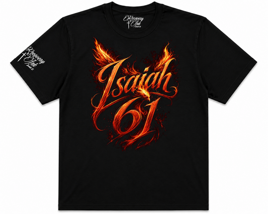 Recovery Ink™ Isaiah 61 Flame Script Premium Cotton Blend T-Shirt