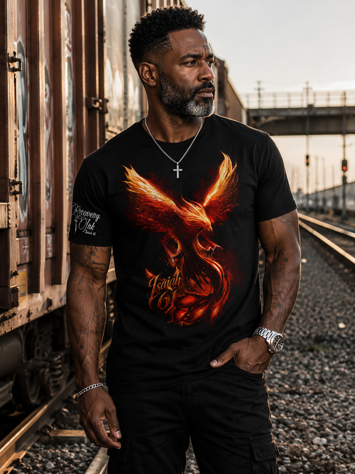 Recovery Ink™ Isaiah 61 Phoenix Premium Cotton Blend T-Shirt