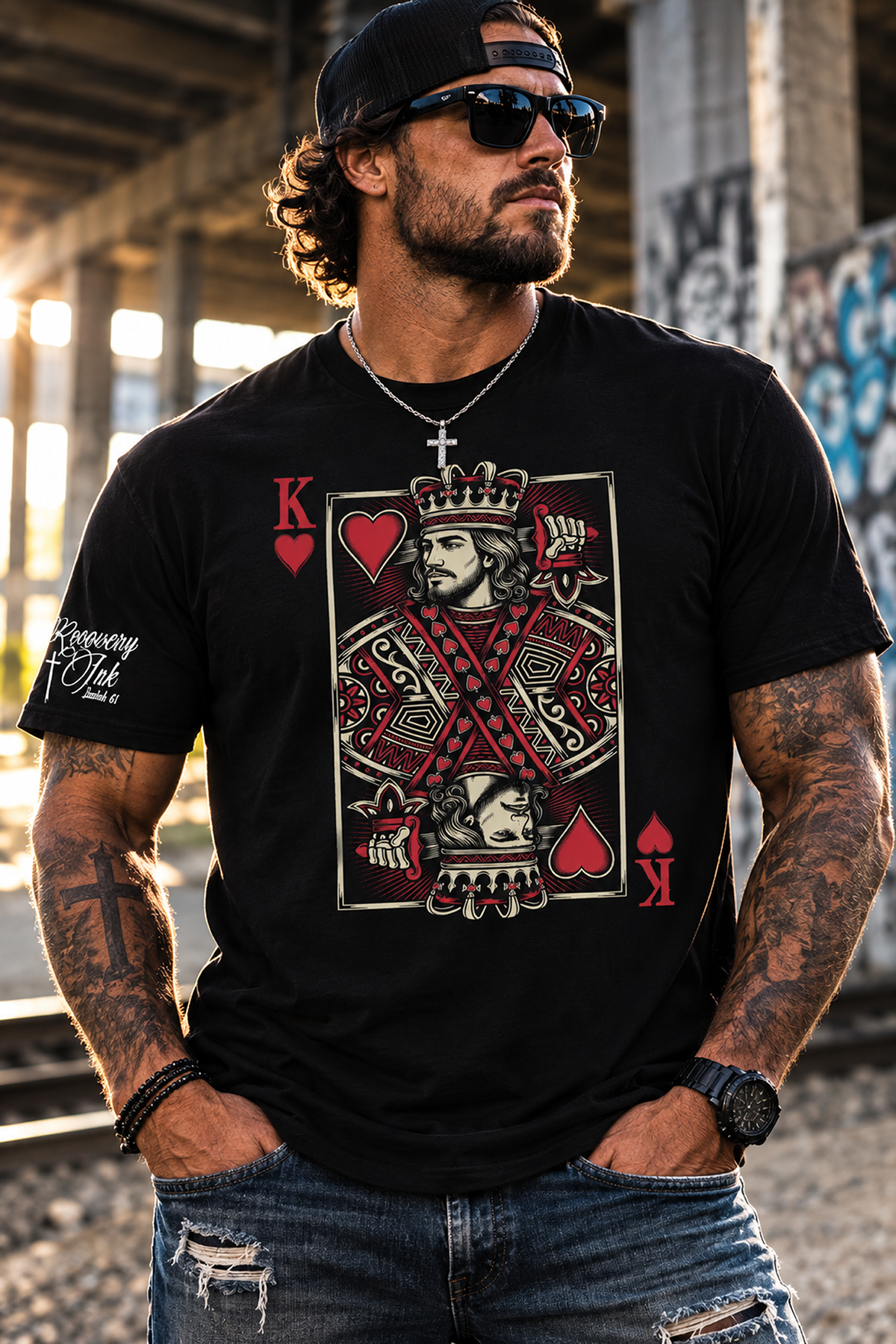 Recovery Ink™ King of Hearts Premium Cotton Blend T-Shirt
