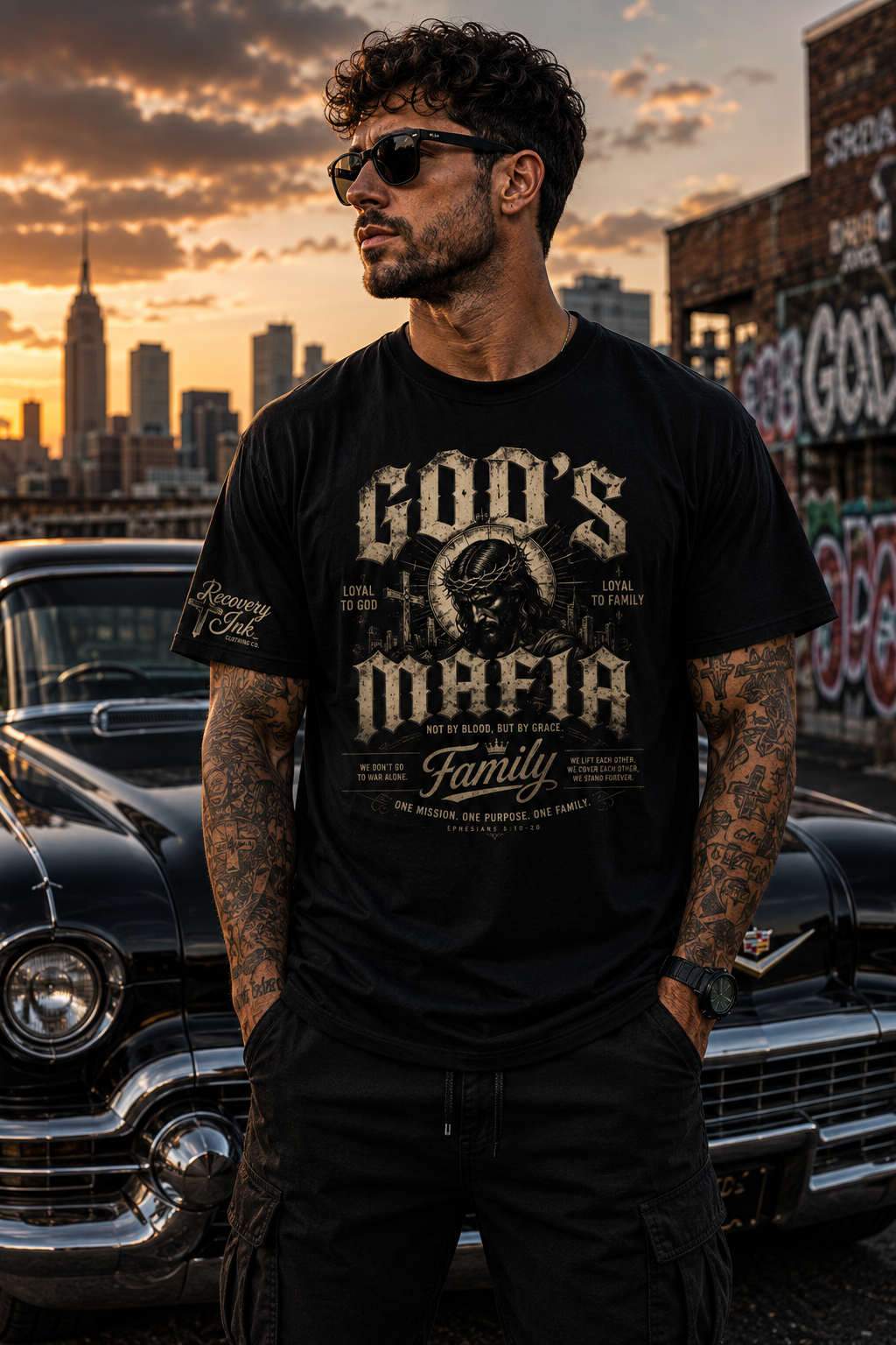 Recovery Ink™ God's Mafia Premium Cotton Blend T-Shirt