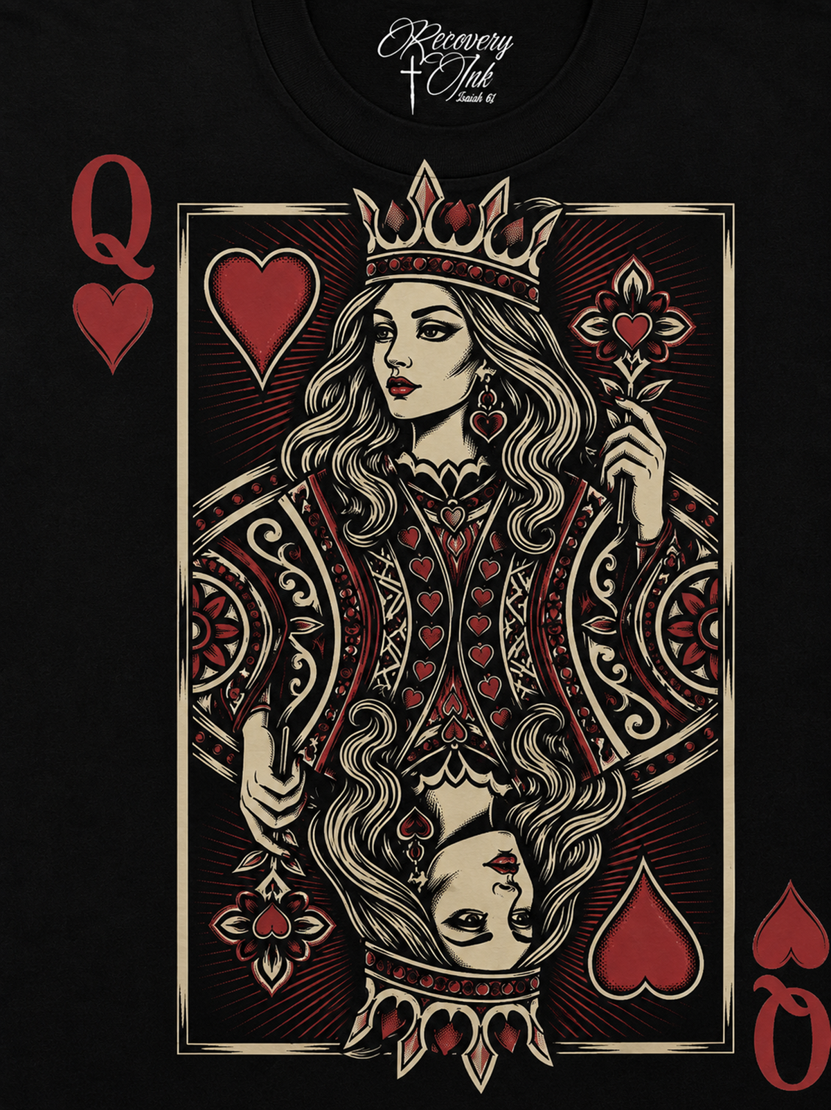 Recovery Ink™ Queen of Hearts Premium Cotton Blend T-Shirt